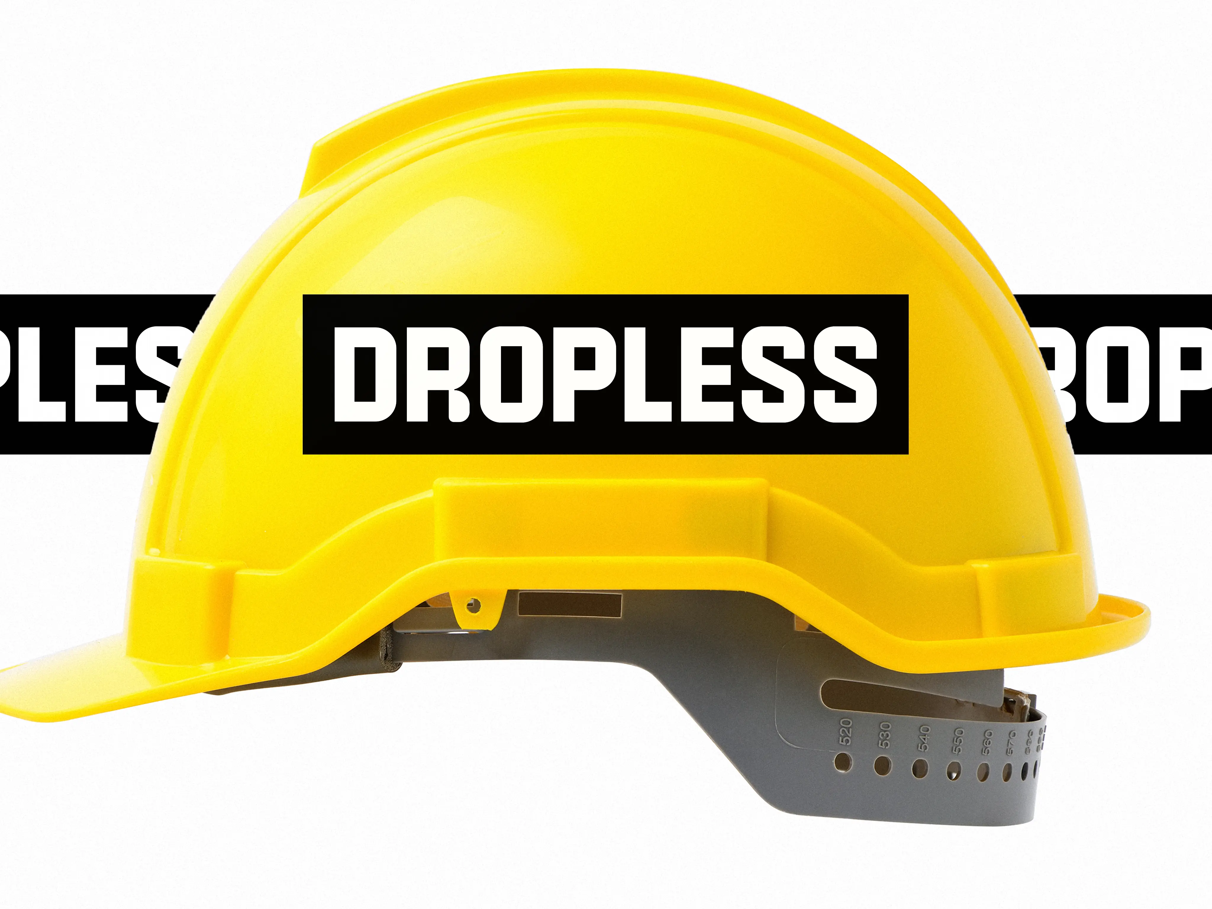 Dropless hard hat branding application