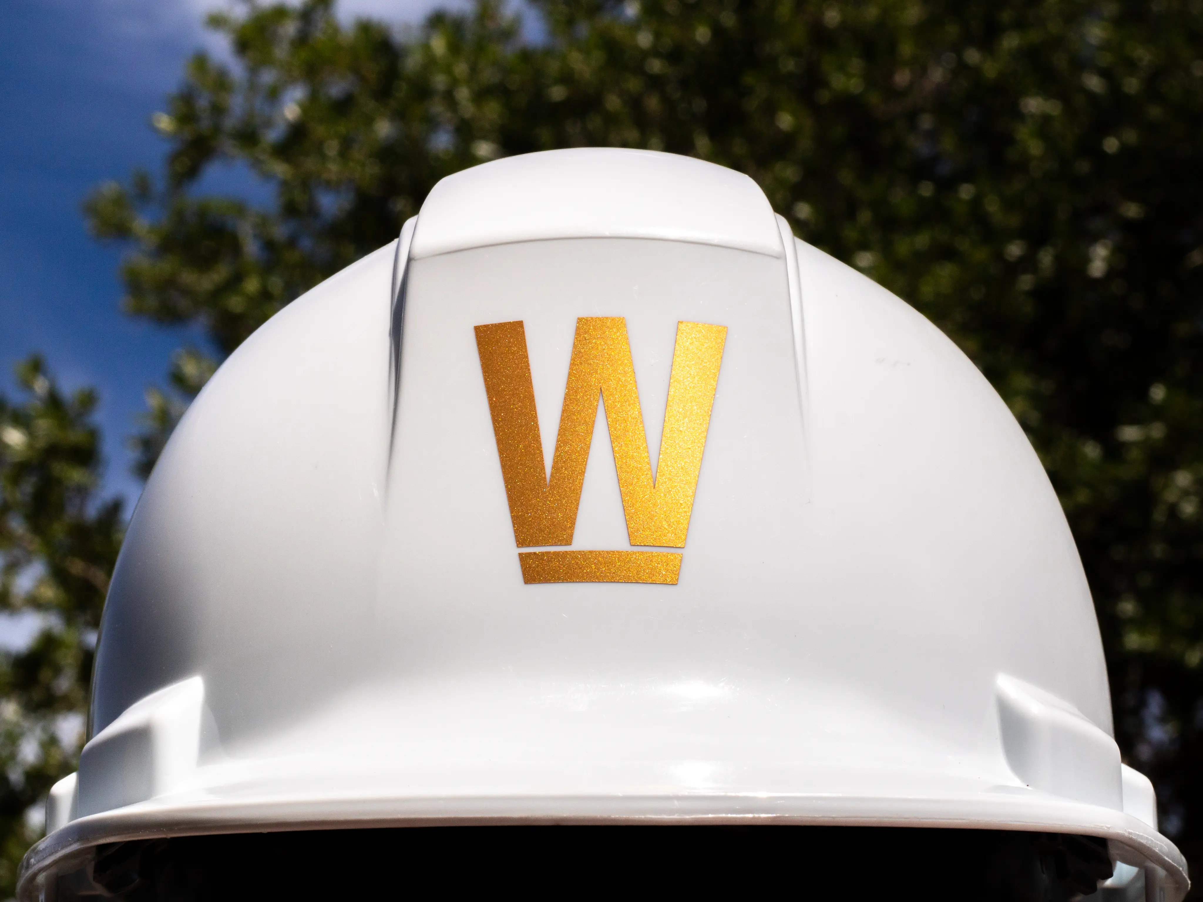 King Woodworker hard hat branding