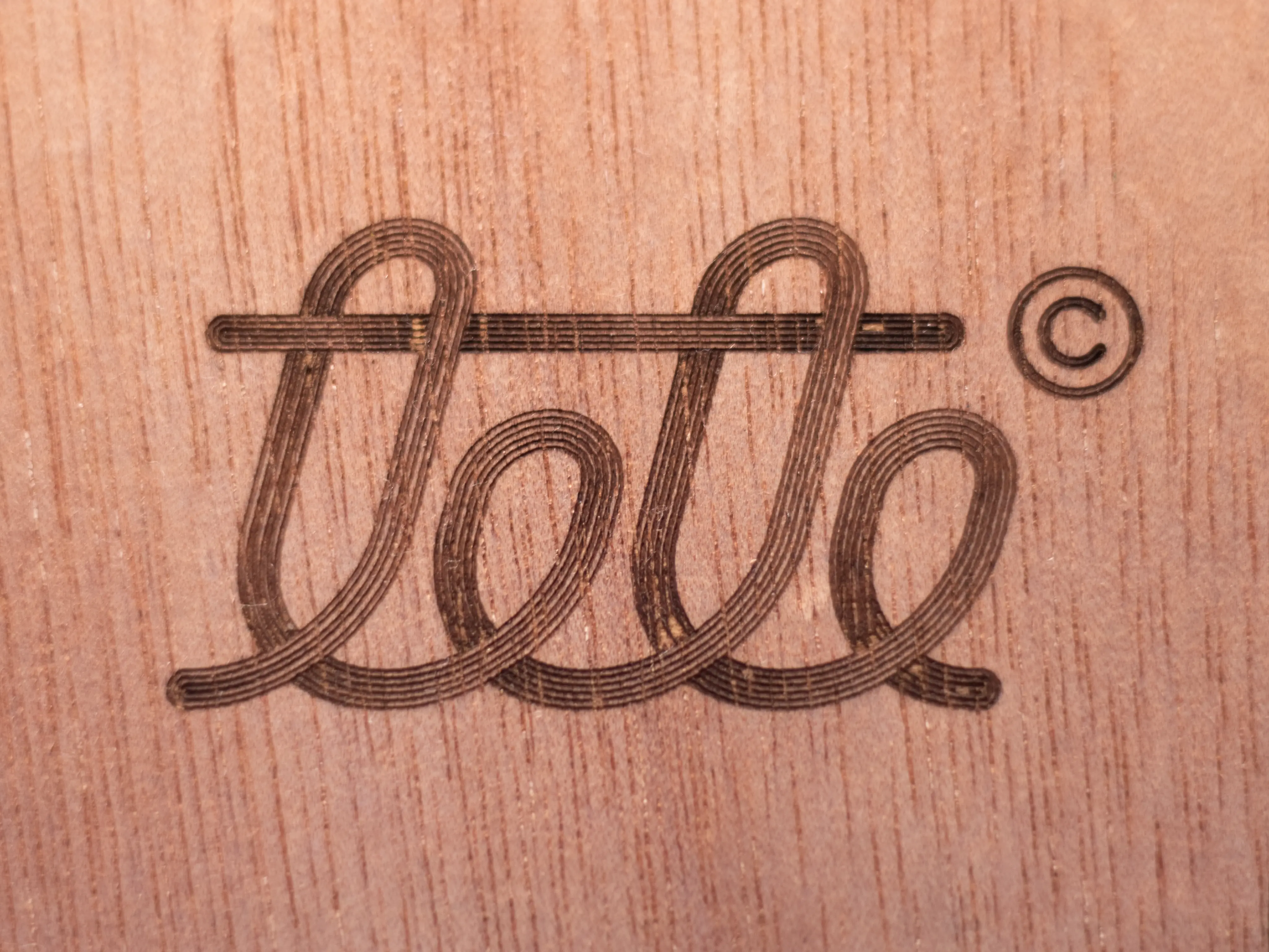 Tete by Doublete laser engraved logotype
