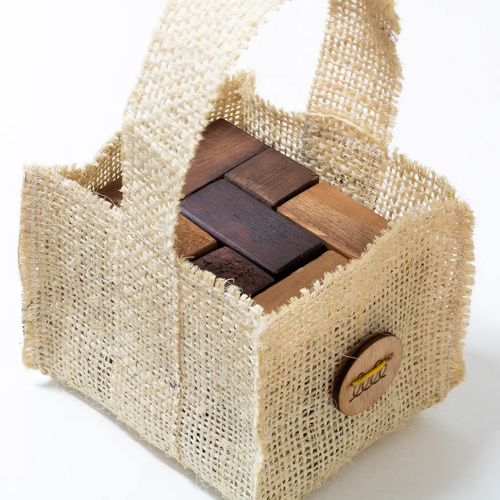 Tete by Doublete packaging rustic blocks